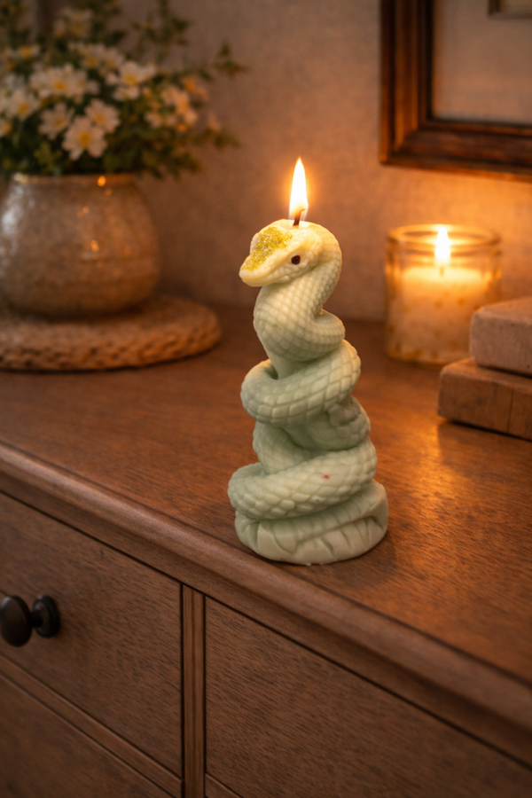 Schlange umschlungen