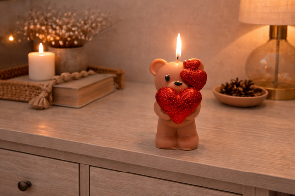 Kerze Bär mit Herzen Bären Herz Liebe