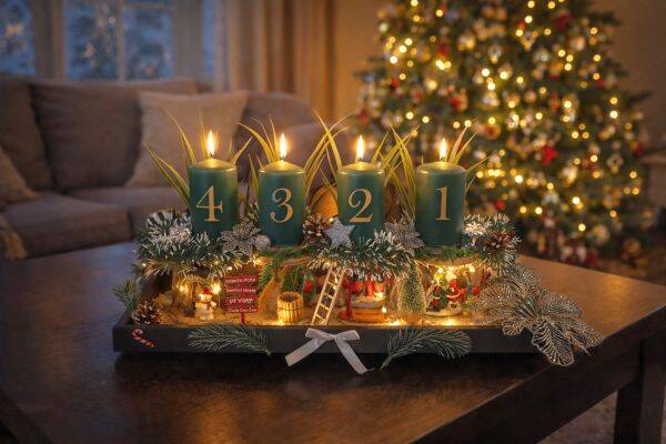 Adventsgesteck Weihnachtskranz Adventskranz