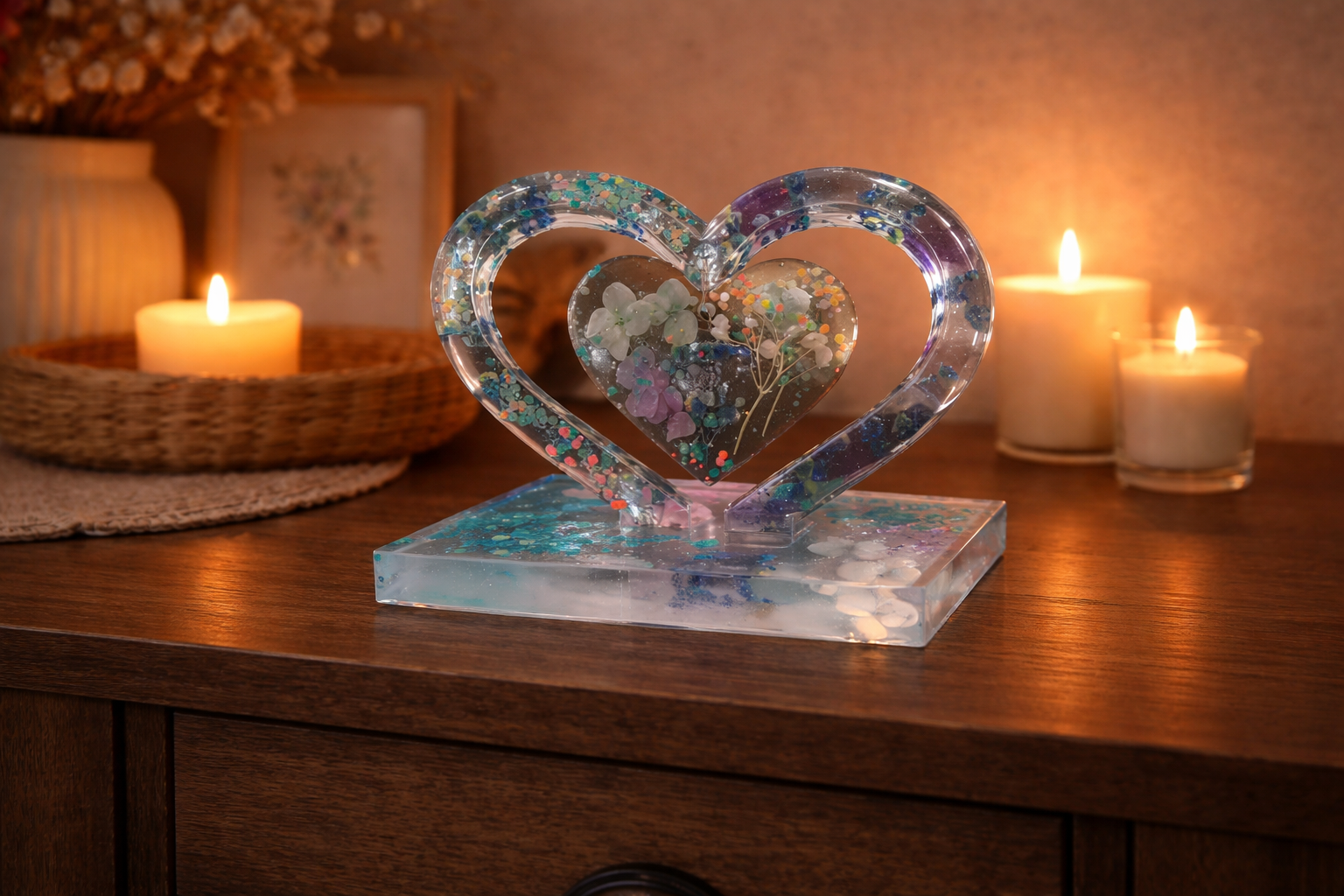 Herzaufsteller Blumen