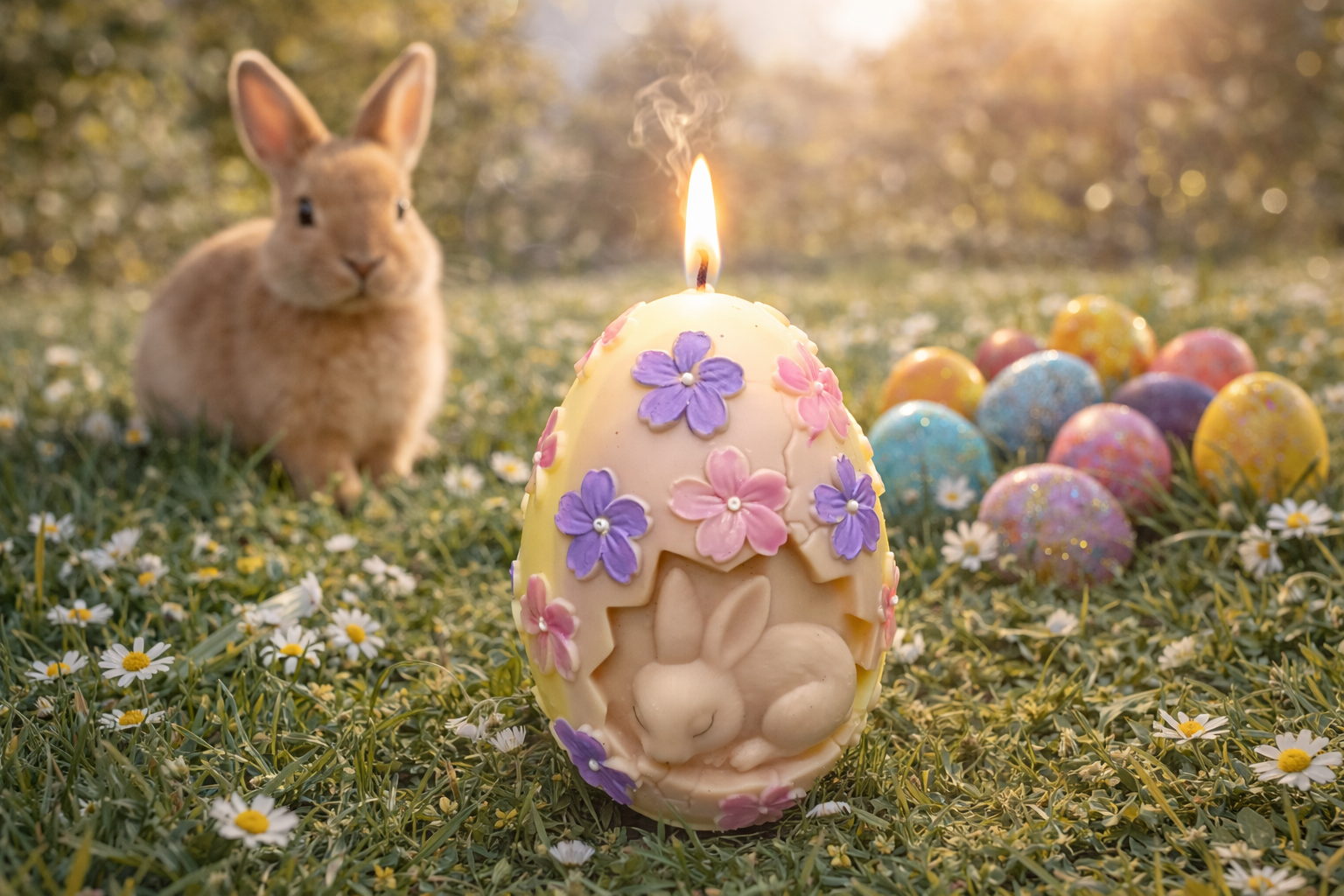 Kerze Ei Hase Ostern