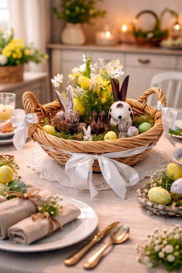 Gesteck Ostern Hasenkorb