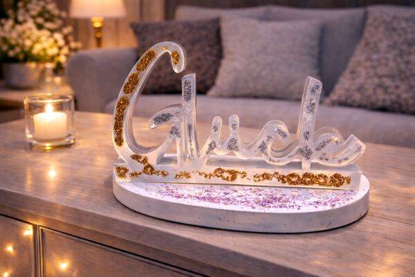 Epoxidharz Glück mit Gold und Silber