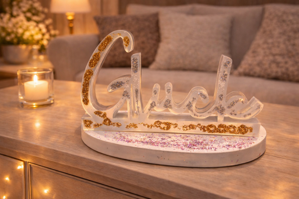Epoxidharz Glück mit Gold und Silber