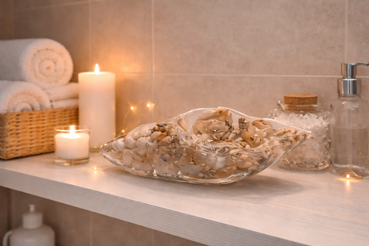 Epoxidharz Muschel Schale mit Muscheln gefüllt