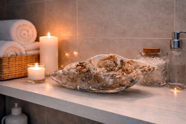 Epoxidharz Muschel Schale mit Muscheln gefüllt