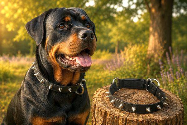 Hundehalsband mit Nieten aus Biothane
