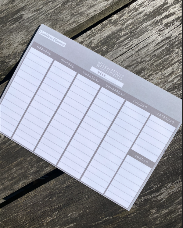 Afscheurbare Weekplanner grijs