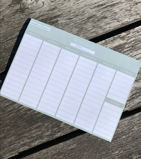Afscheurbare Weekplanner groen