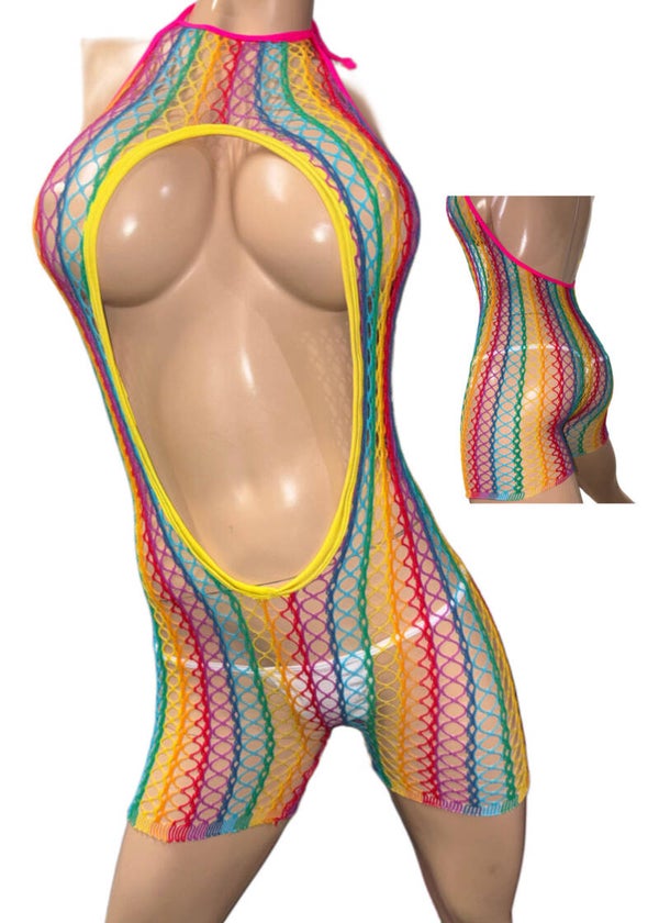 Exotic Dancer Rainbow Romper
