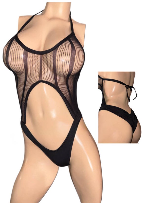Exotic Dancer Black Bodysuit