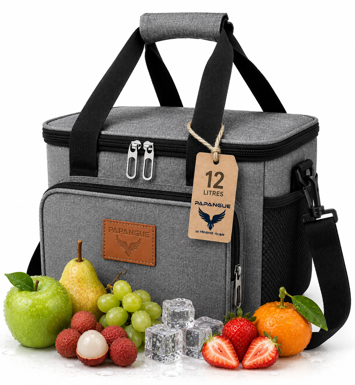 sac isotherme souple 12 litres PAPANGUE couleur gris