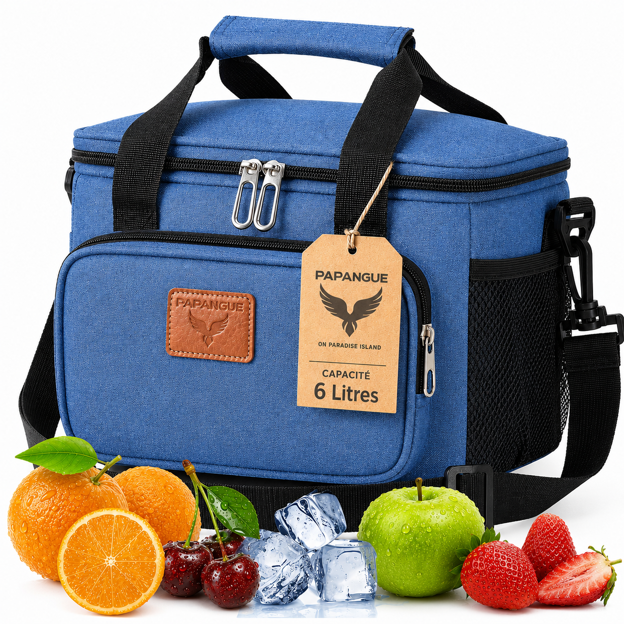 sac isotherme souple 6 litres PAPANGUE couleur bleu