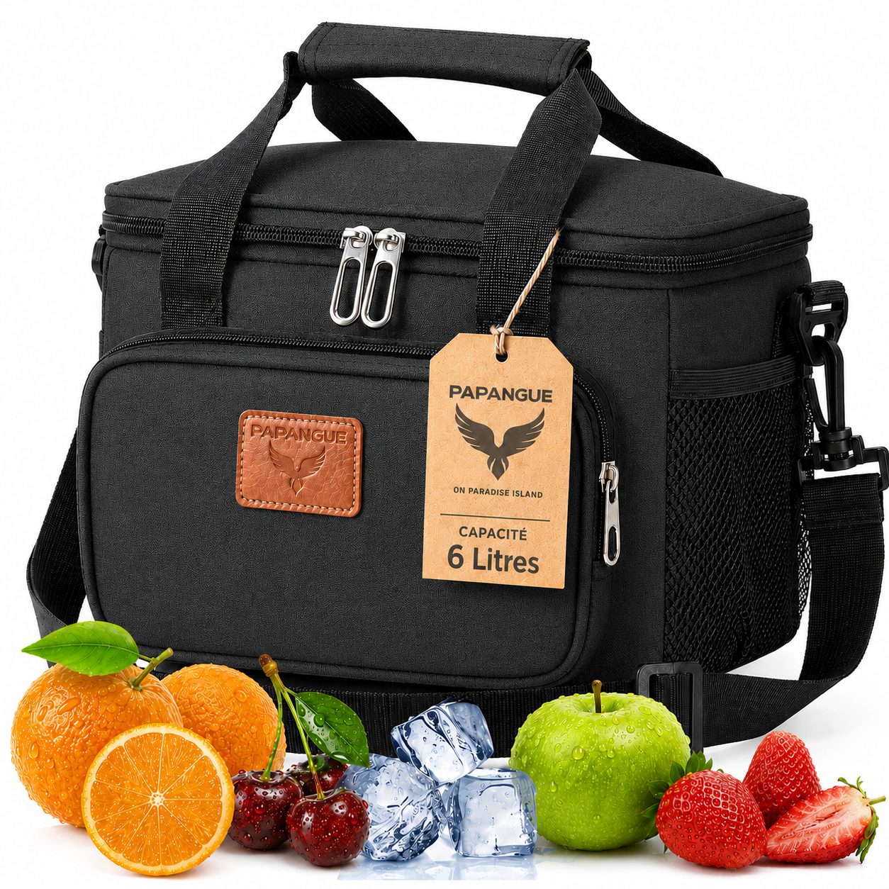 sac isotherme souple 6 litres PAPANGUE couleur noir