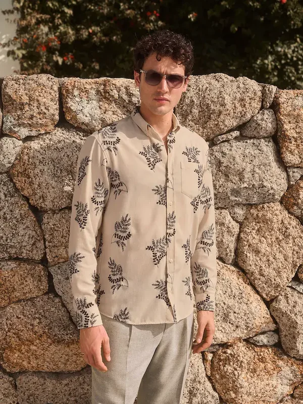 Next- Men Embroidery Long Sleeve Shirt.