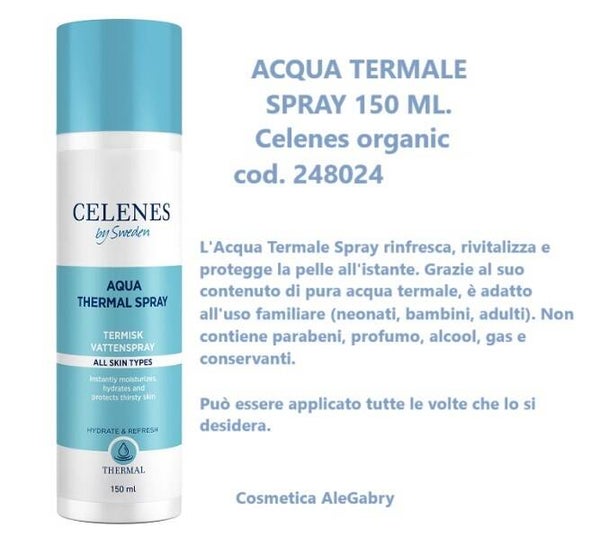 acqua termale spray 150ml Celenes organic