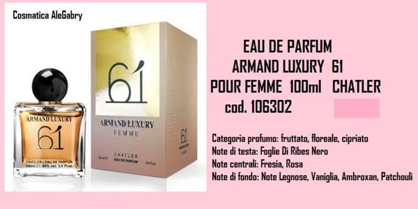 eau de parfum arman luxury 61 Chatler