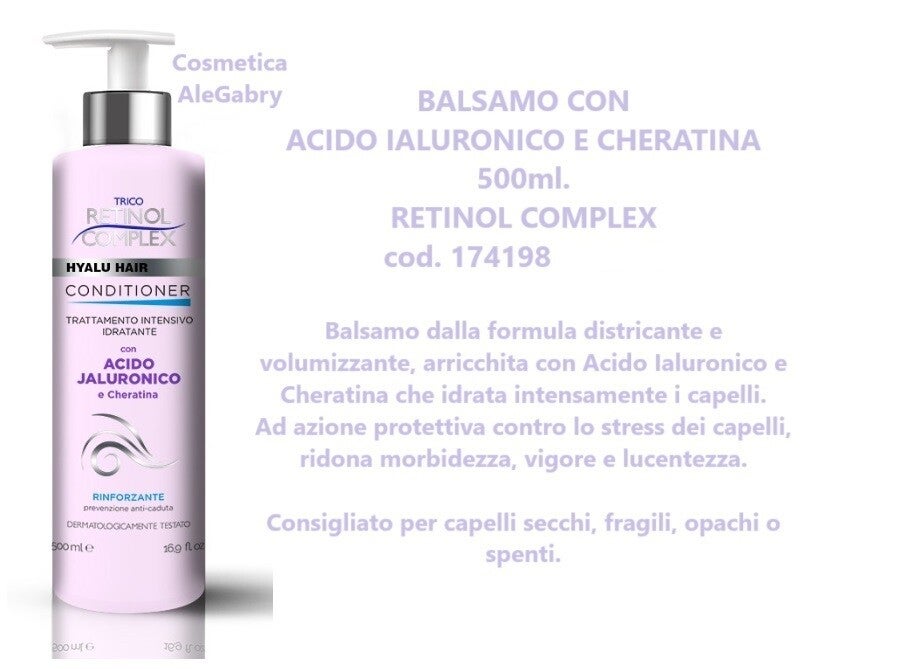 balsamo con acido ialuronico e cheratina Retinol Complex