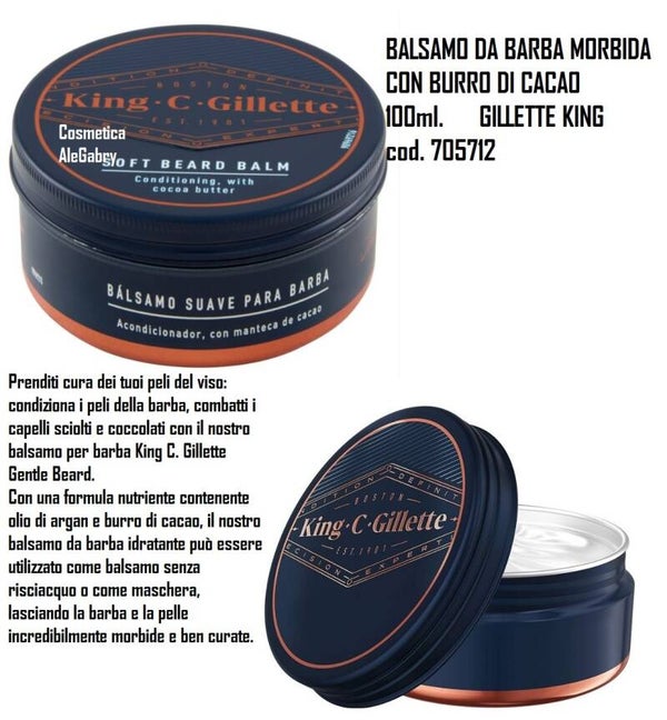balsamo da barba morbida con burro di cacao Gillette King