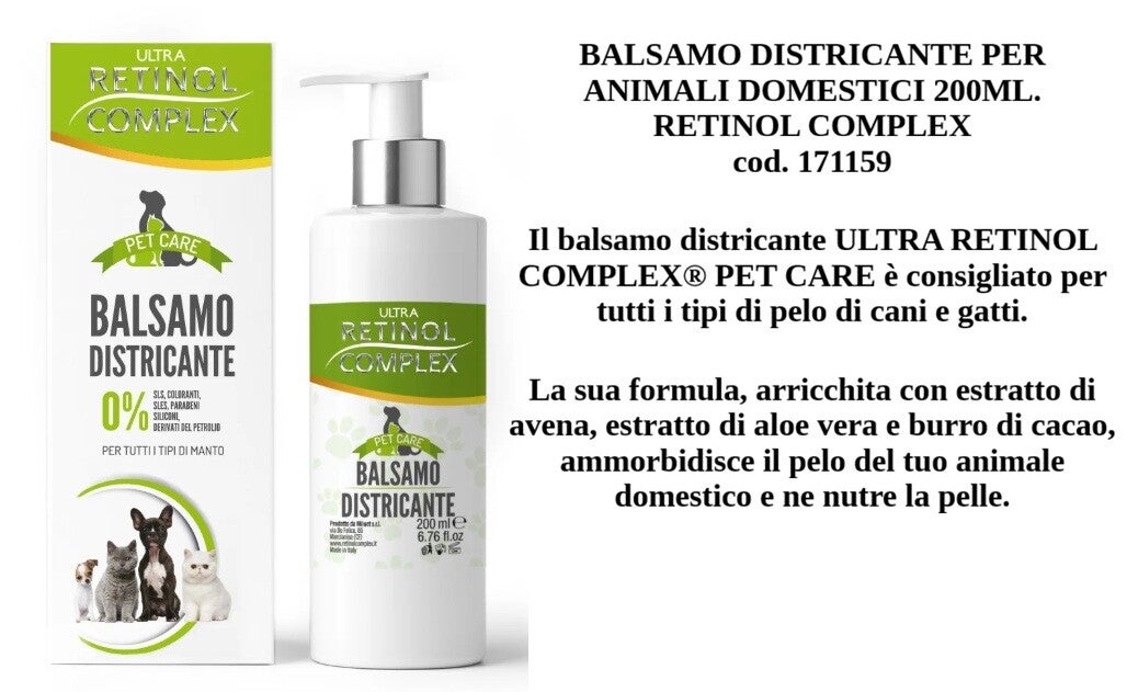 balsamo districante Linea Pet Retinol Complex