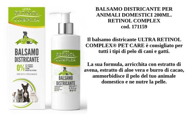 balsamo districante Linea Pet Retinol Complex