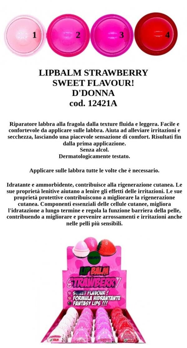 lip balm strawberry sweet flavour D'Donna