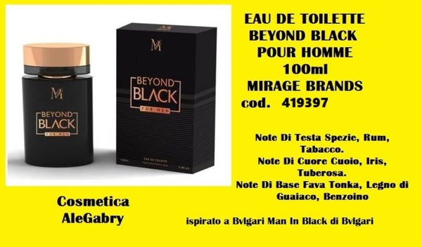 eau de toilette beyond black Mirage Brands