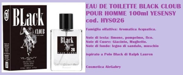 eau de toilette black cloub Yesensy
