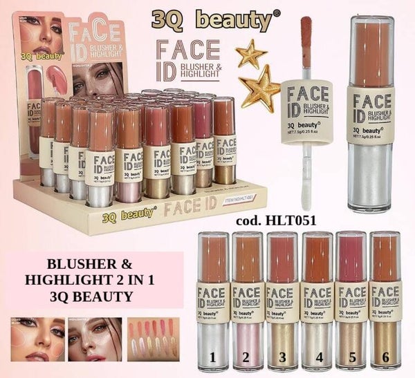 blusher & highlight 2 in 1 3Q beauty