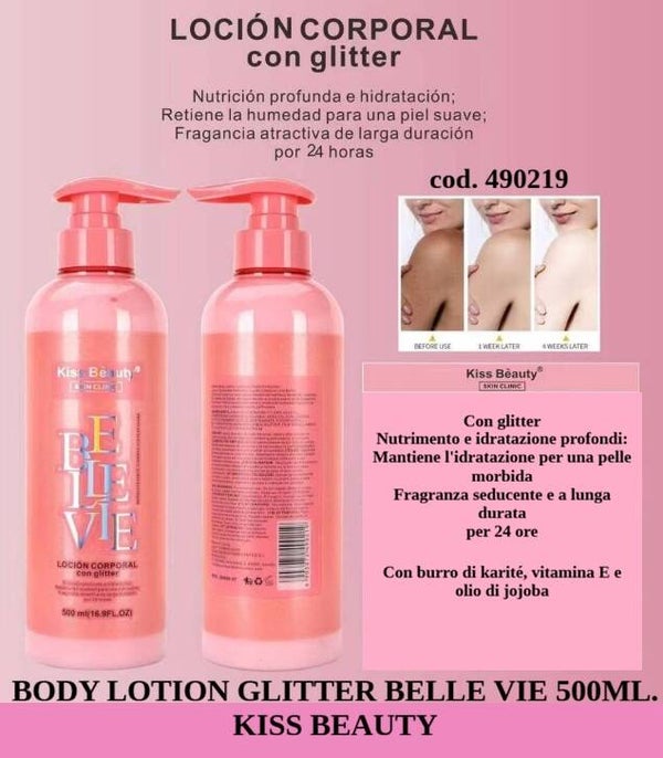 body lotion glitter belle vie Kiss Beauty