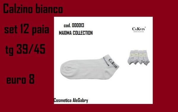 set 12 paia calzino bianco maxima collection