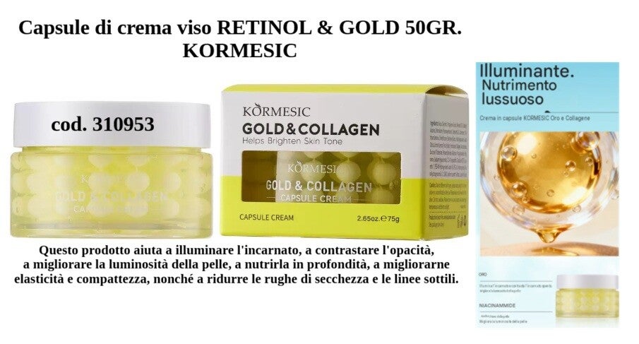 capsule di crema viso al retinolo gold Kormesic