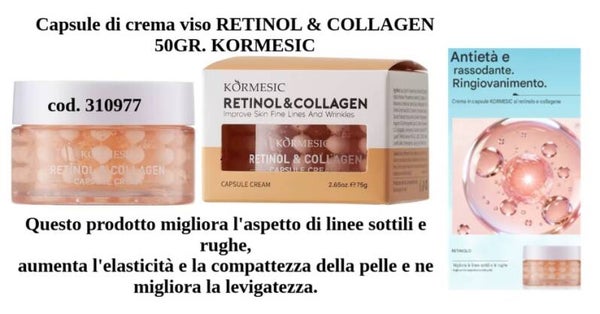 capsule di crema al retinolo e collagene Kormesic