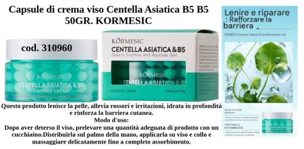 capsule si crema viso alla centella asiatica B5 Kormesic