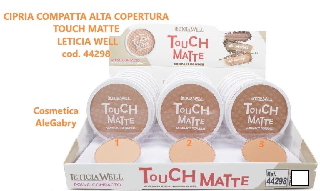 cipria compatta alta copertura touch matte Leticia Well