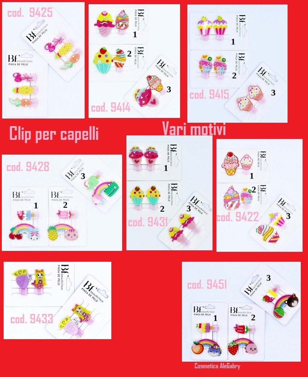 clip per capelli in metallo Beautiful Face