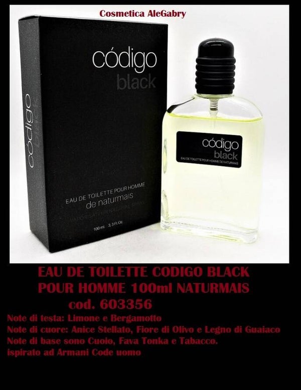 eau de toilette codigo black Naturmais