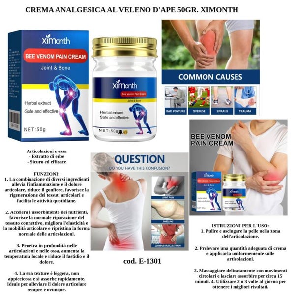 crema analgesica al veleno d'api Ximonth