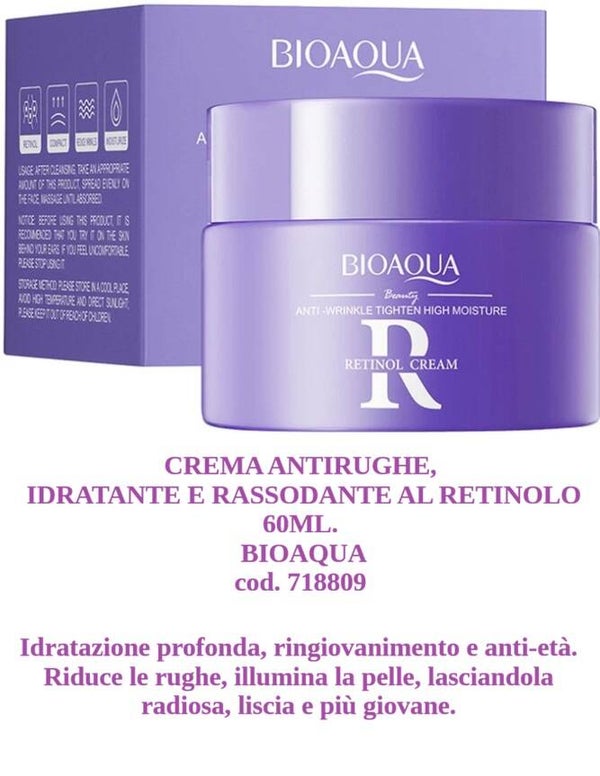 crema antirughe idratante e rassodante al retinolo Bioaqua