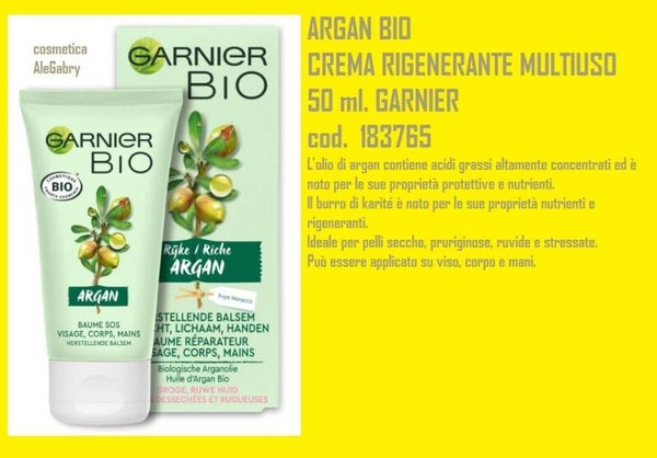 argan bio crema rigenerante multiuso Garnier