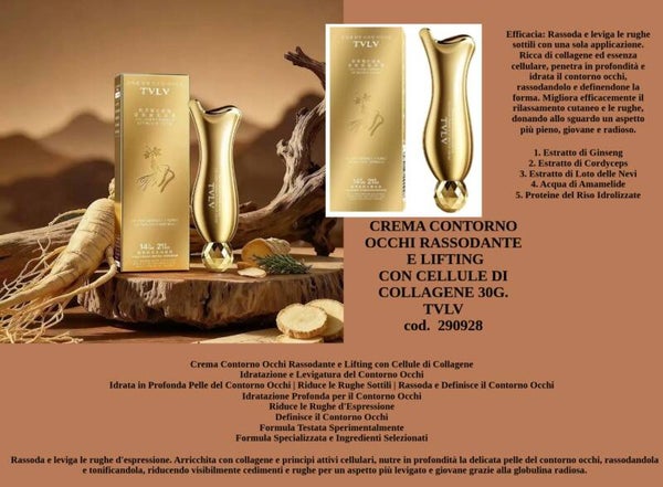 crema contorno occhi rassodante e lifting con cellule di collagene Tvlv