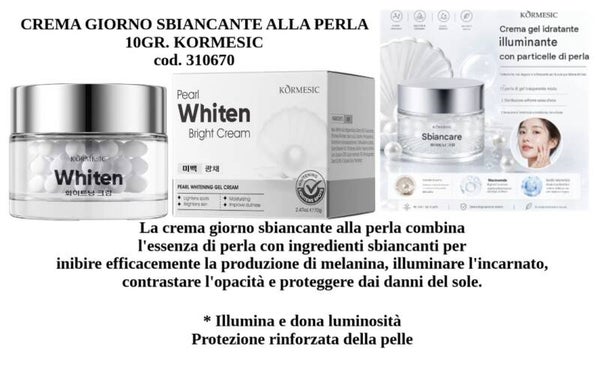 crema giorno sbiancante alla perla Kormesic