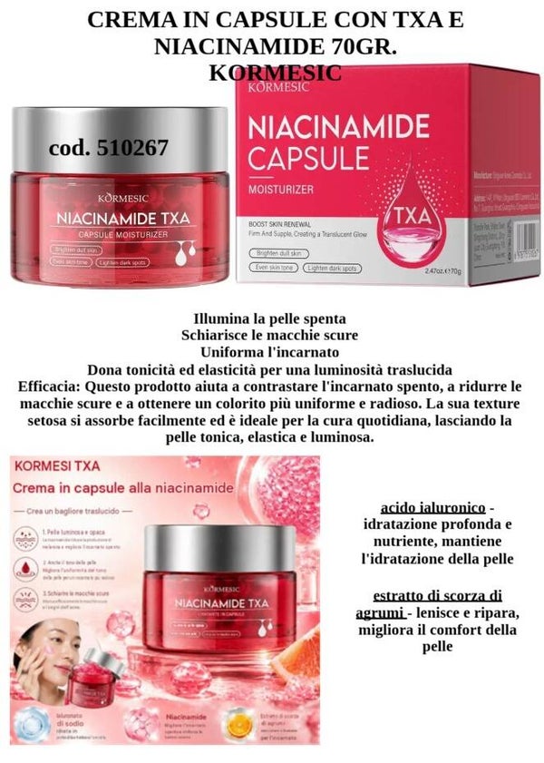 crema in capsule con txa e niacinamide Kormesic