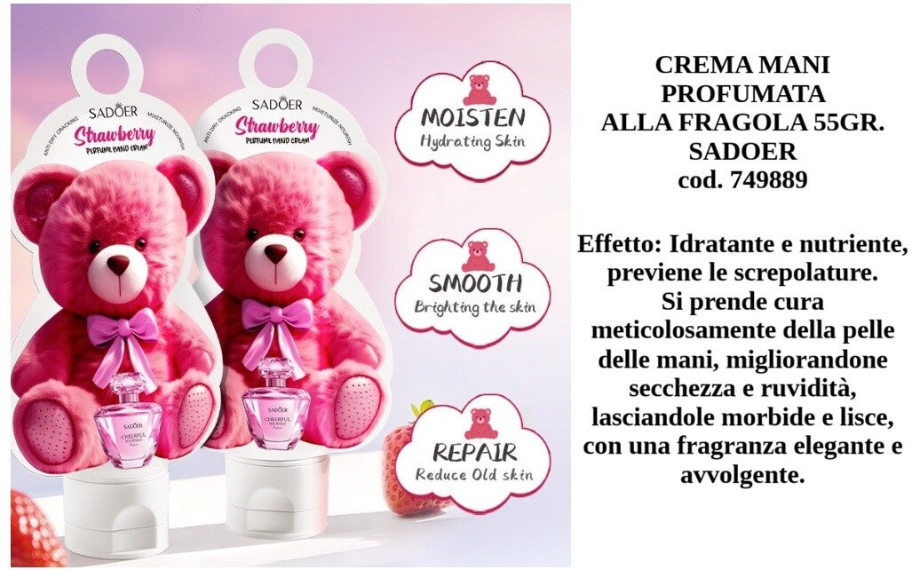 crema mani alla fragola Sadoer