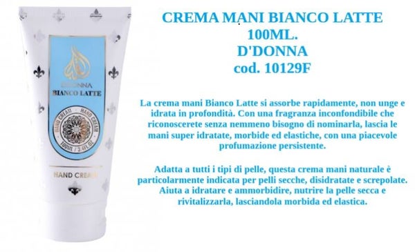 crema mani bianco latte D'Donna