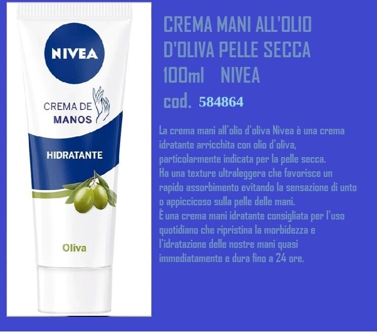 crema mani all'olio d'oliva per pelli secche Nivea