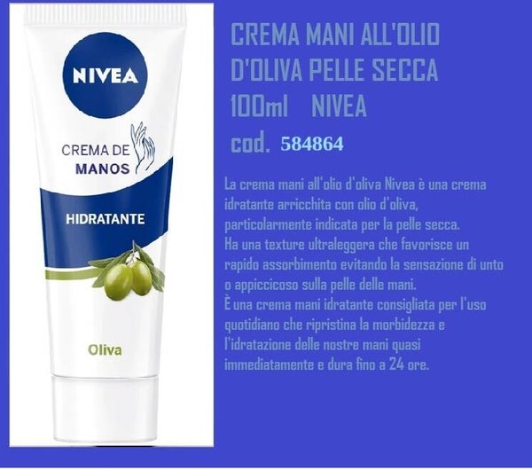 crema mani all'olio d'oliva per pelli secche Nivea