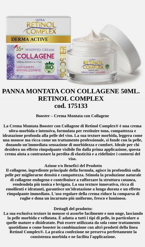 panna montata con collagene Retinol Complex
