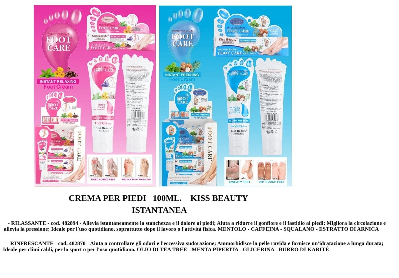 crema riparatrice per i piedi Kiss Beauty