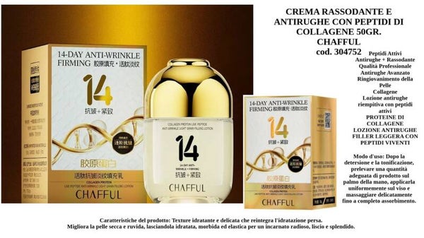 crema rassodante e antirughe con peptidi di collagene Chafful